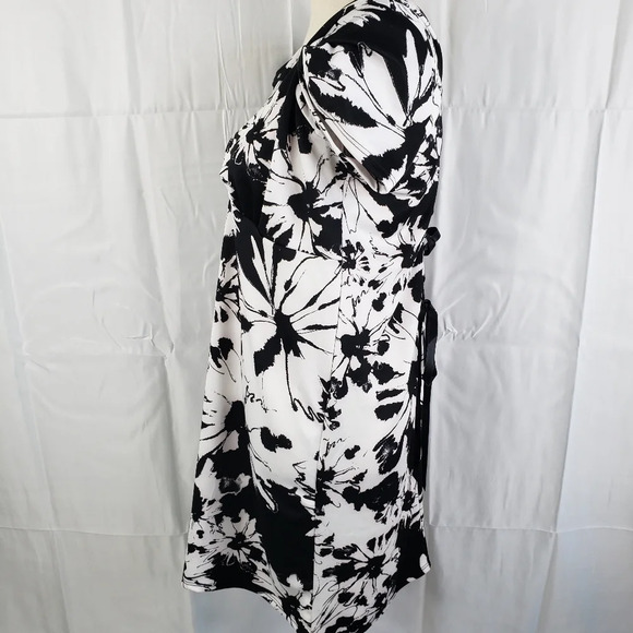 Demi Loon Black-White Floral Bombshell Vixen Pin up Back Corset Tie Dress Sz 2XL - Picture 7 of 14